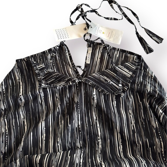 🛍️SALE🛍️ LUUKAA Black White Gray Striped Shalwar Overalls - Picture 5 of 9